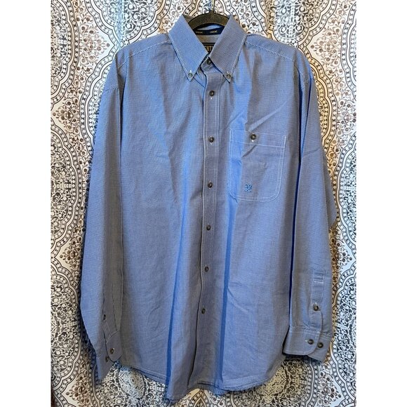 Mens TWENTYX By Wrangler Jean Co Blue Gingham Button-Up Shirt S - Picture 1 of 10